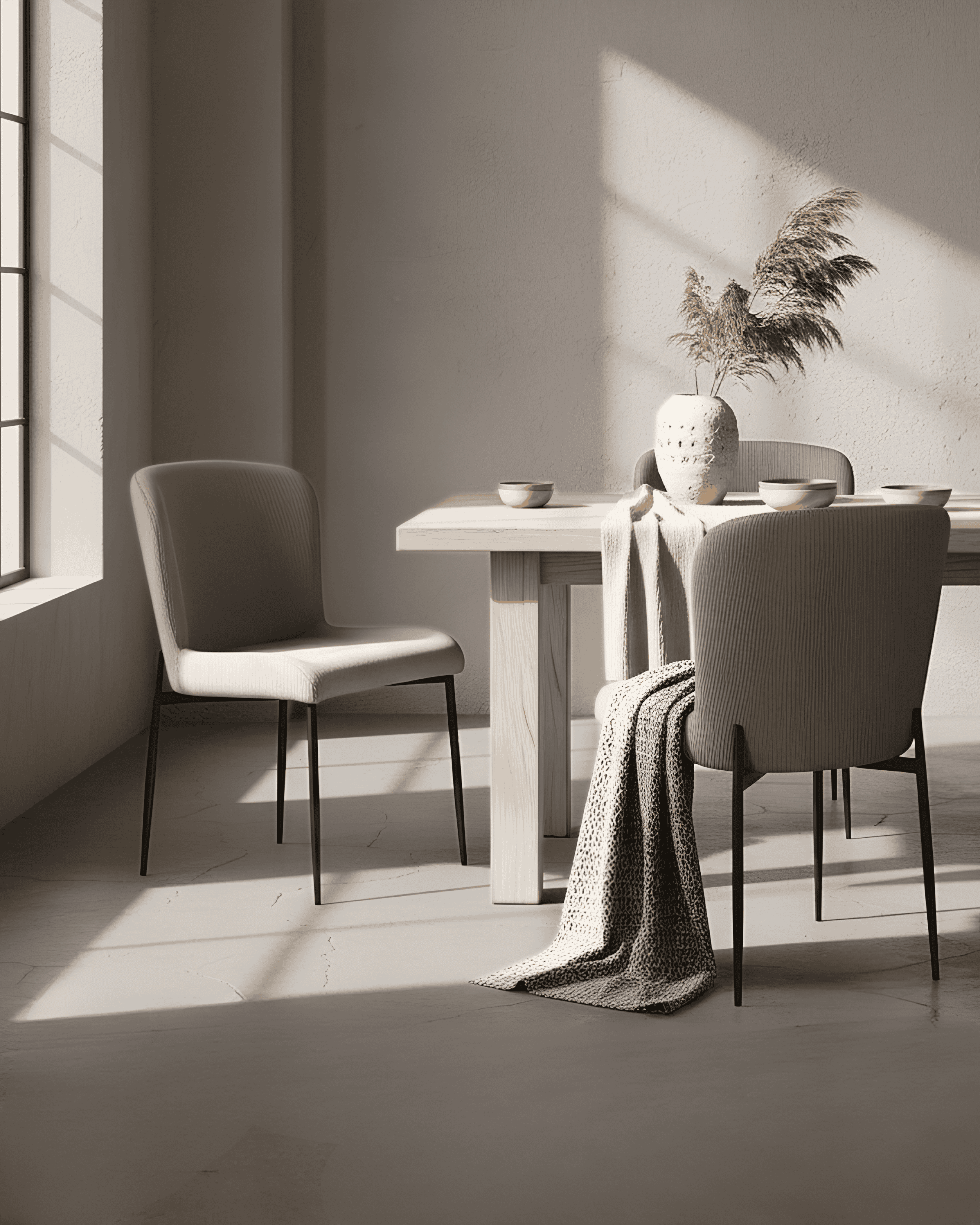 Dining Table and Grey Chairs