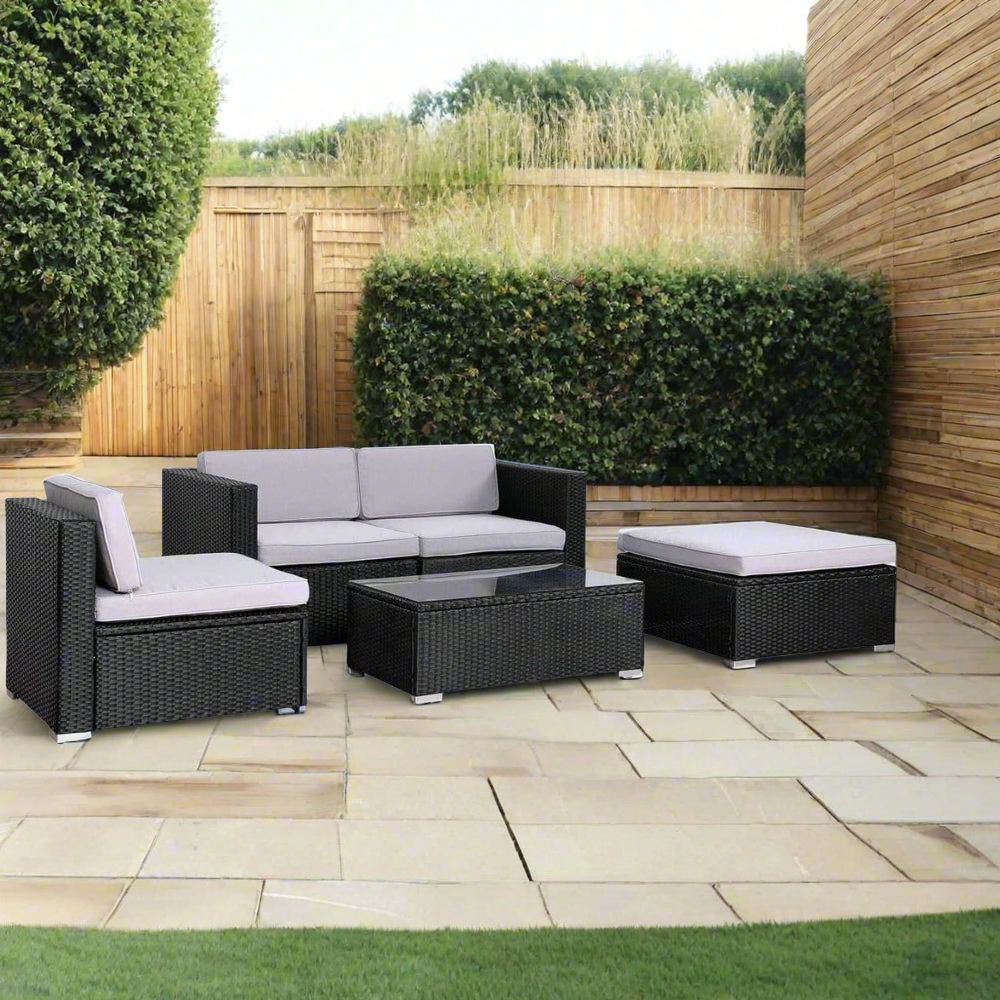 California Rattan 4 Seat Modular Garden Furniture Set