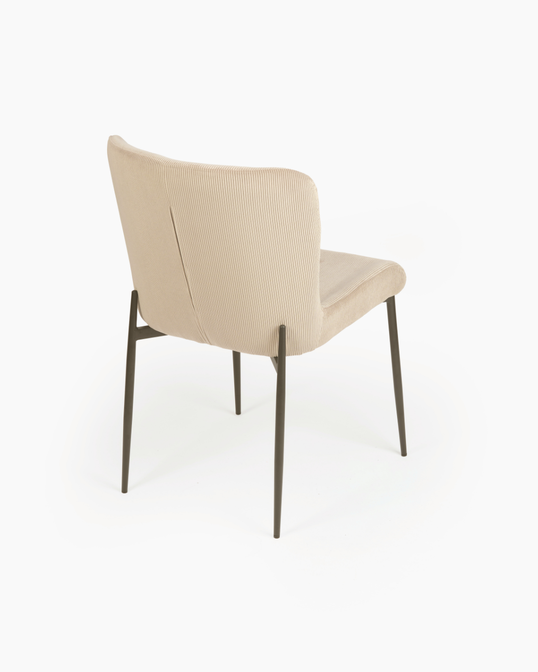 Curved Back Dining Chair Dark Cream