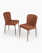 Two brown chairs