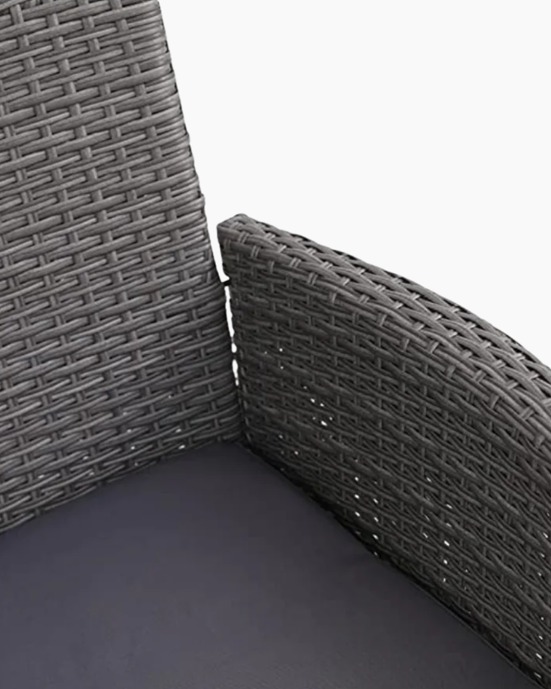 Grey rattan garden bench seat