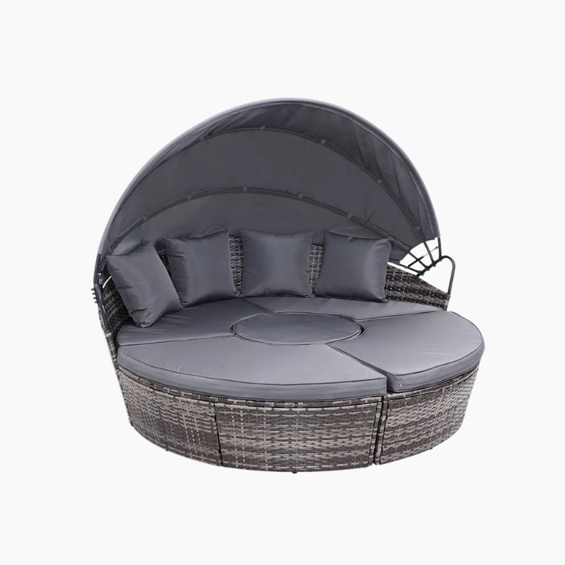 Grey Rattan Day Bed