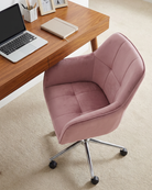 Pink swivel chair for the bedroom