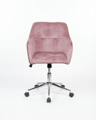 Pink Velvet Swivel chair with wheels