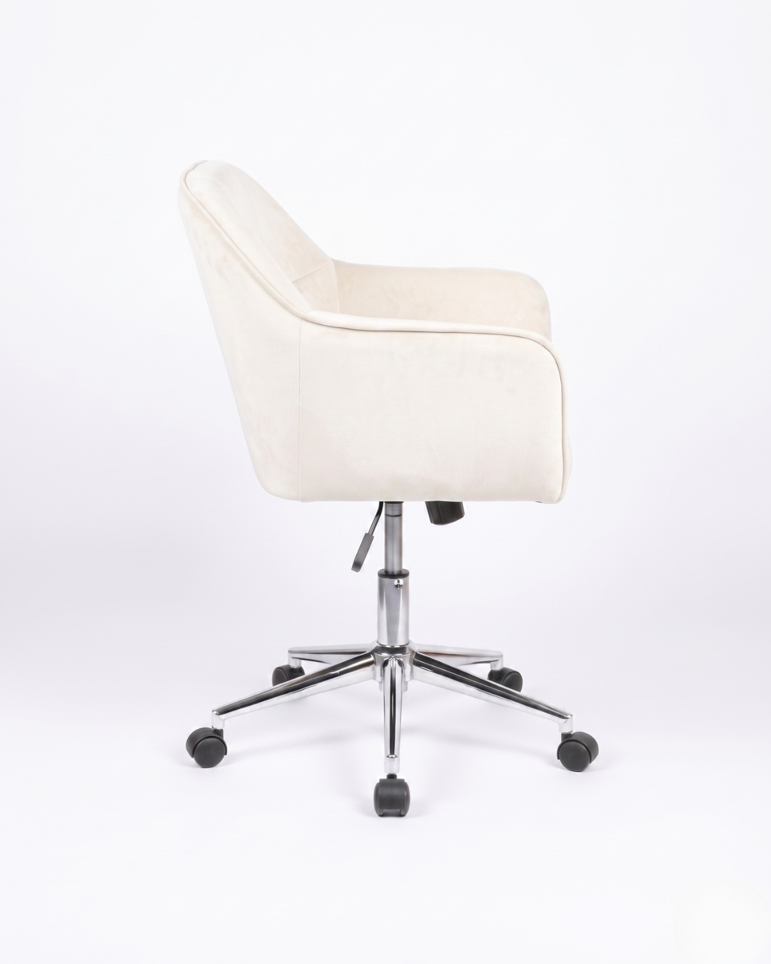 White office chair with a chrome base