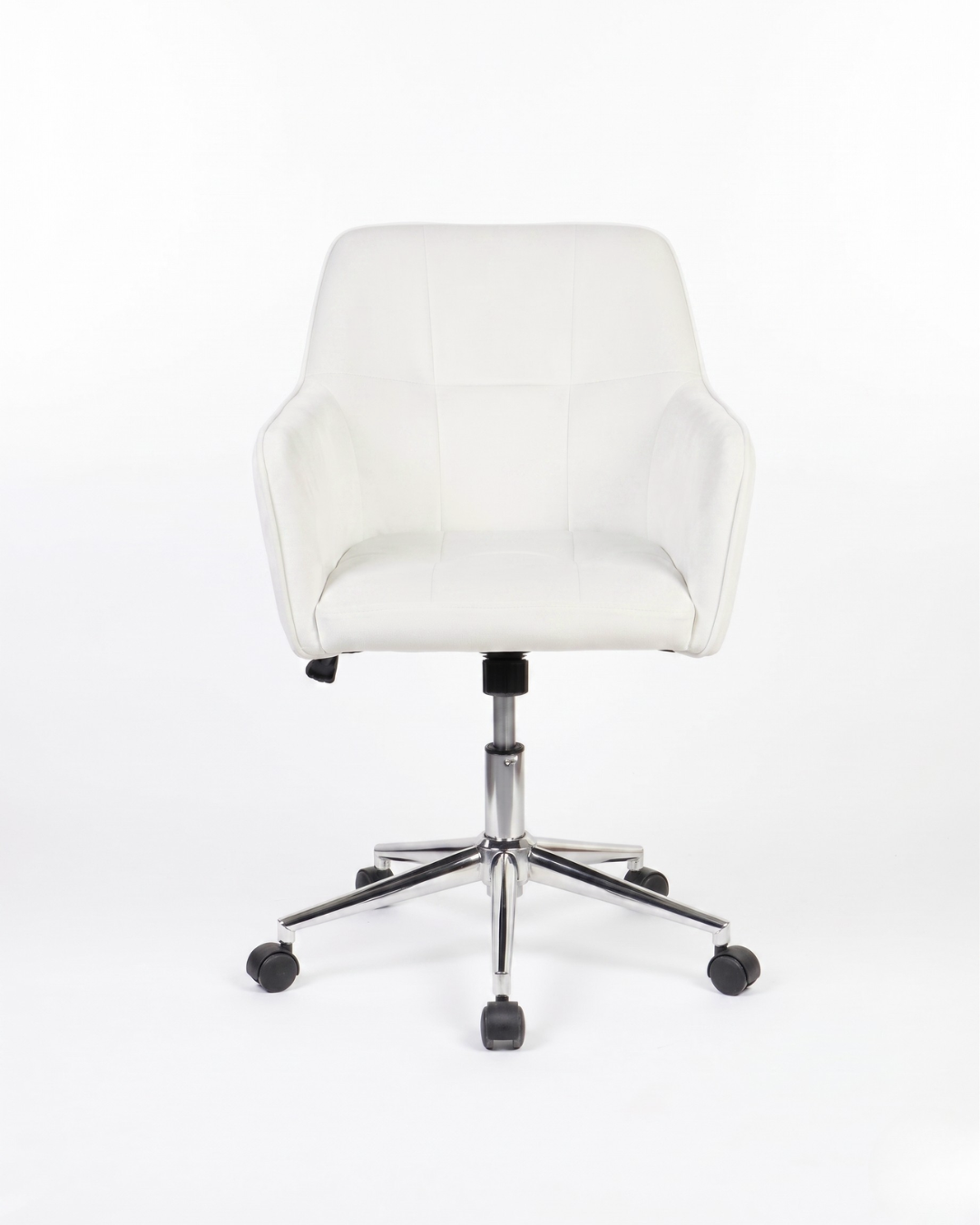 White office chair with a chrome base