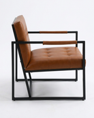 Brown accent chair with sled base