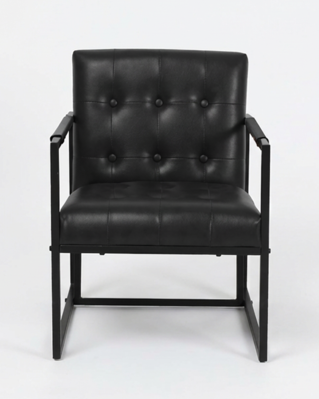 Black PU Leather Armchair