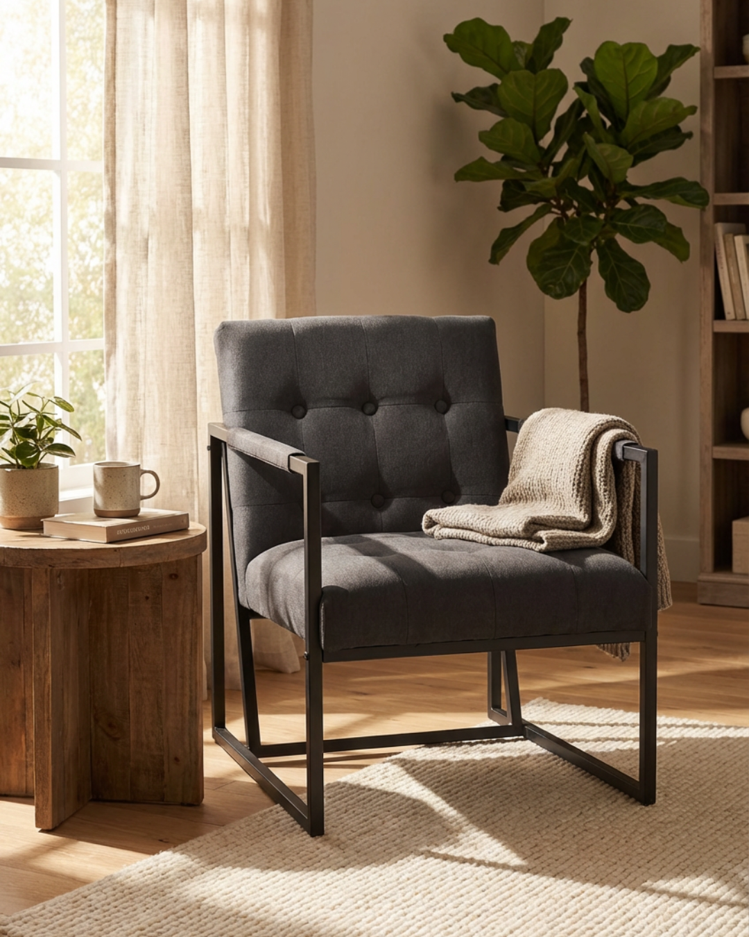 Grey comfy living room chair