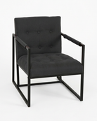 Dark Grey Fabric Accent Chair with tufted cushion