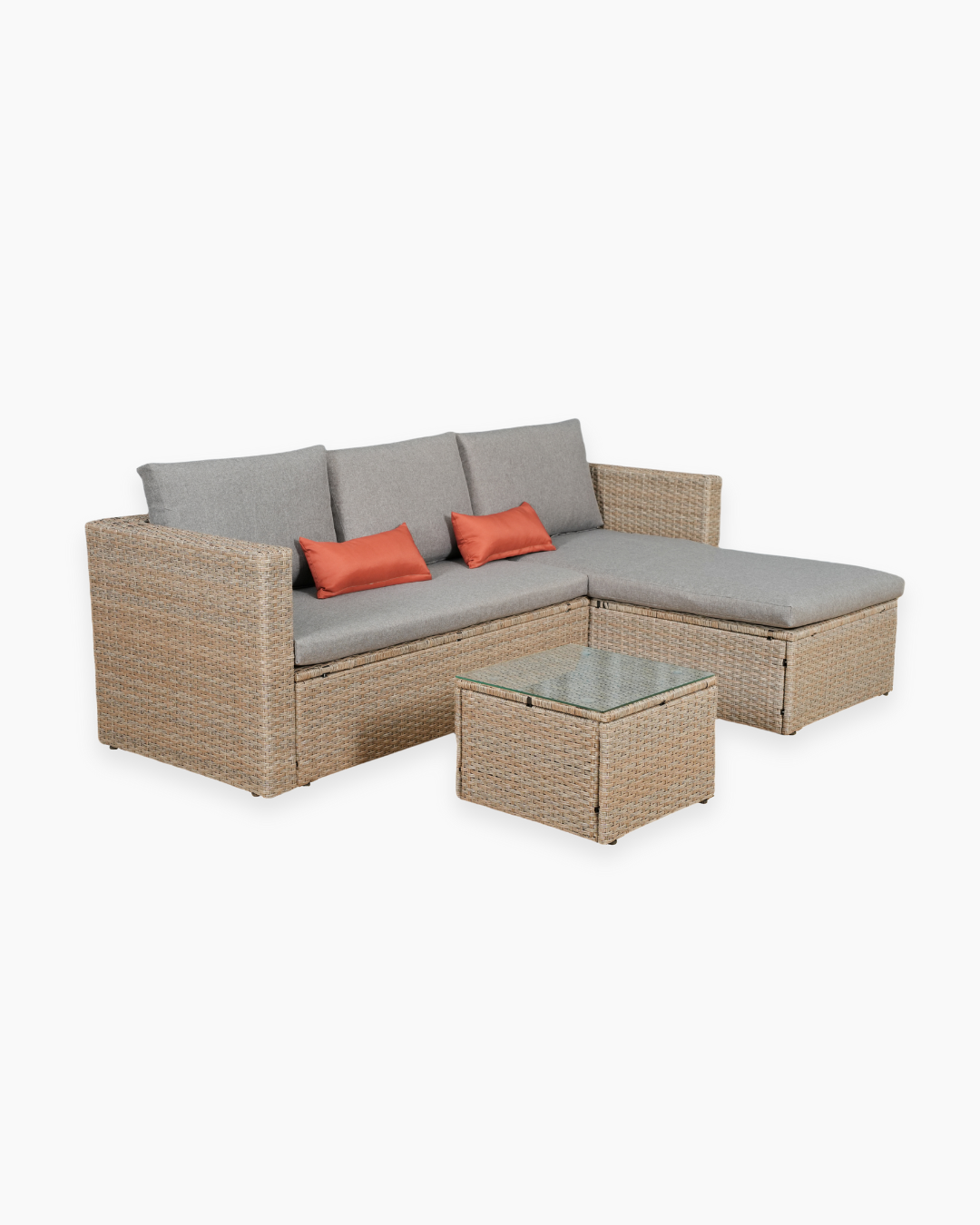 rattan 3 seater garden sofa