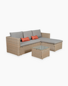 rattan 3 seater garden sofa