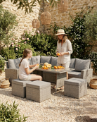 Mountain Grey Outdoor Corner Dining Set 9 Seater