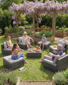 Grey Rattan 6 Seater Modular Garden Sofa