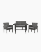 Grey Rattan 4 Seater Dining Set