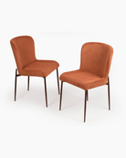  Set of 2 Rust Dining Chairs