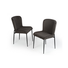 Set of two dark grey dining chairs