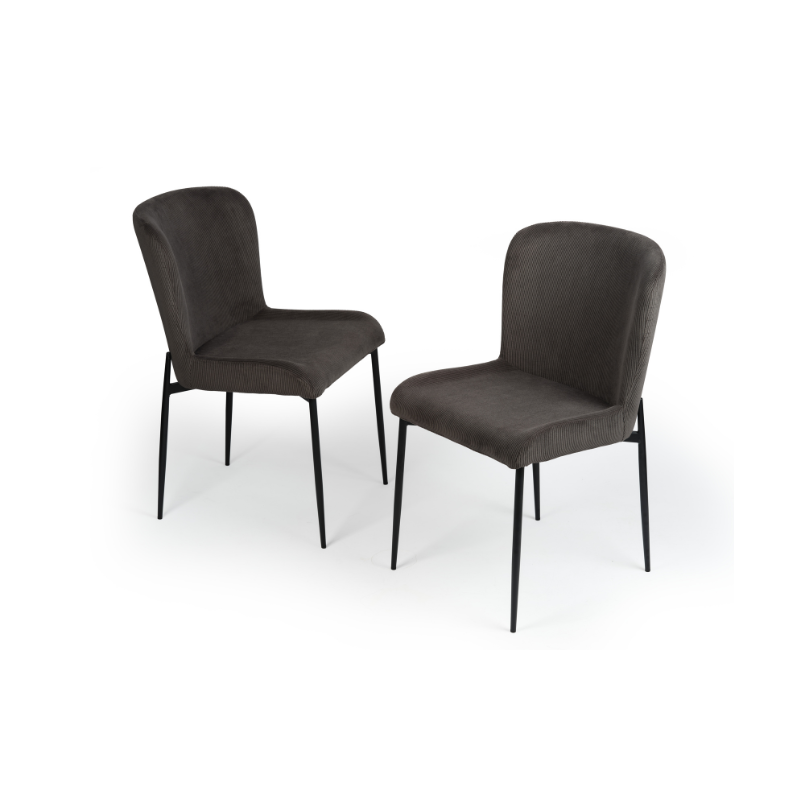 Set of two dark grey dining chairs