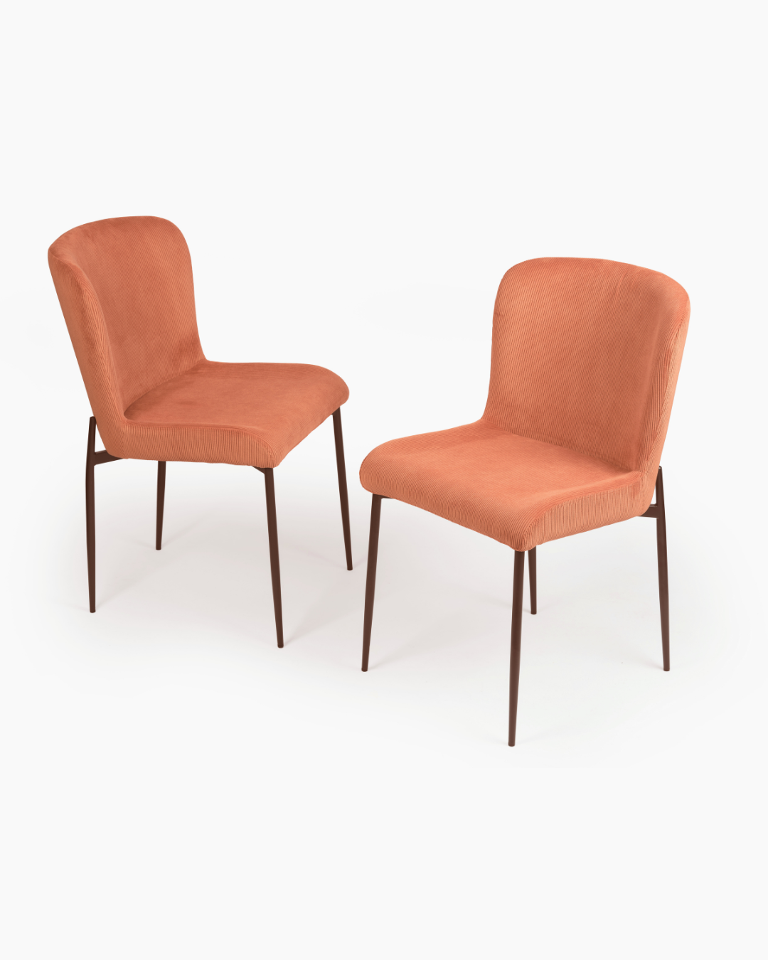set of 2 Rust dining chairs