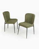 set of 2 green dining chairs