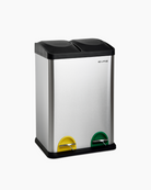 Silver Waste bin 40l set stainless steel