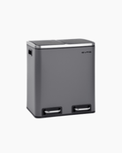 Grey Stainless Steel Pedal Bin with 2 Compartments