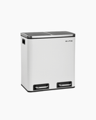 White Stainless Steel Pedal Bin with 2 Compartments