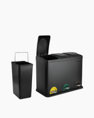 Stainless Steel Recycling Bin with 3 Compartments