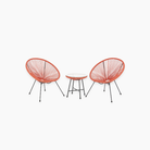 Two outdoor chairs and a small table