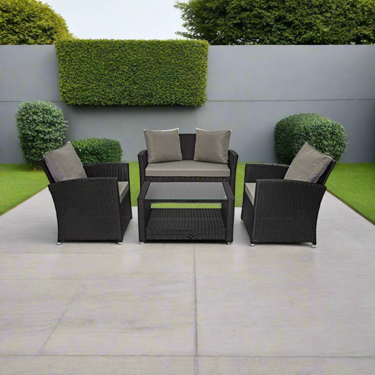 Roma Rattan 4 Seat Garden Furniture Set