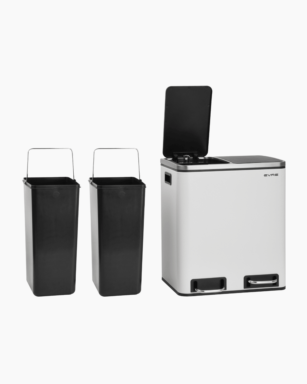 Stainless Steel Bin with Recycling Compartment