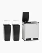 Stainless Steel Bin with Recycling Compartment