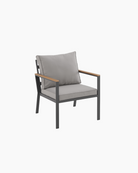 Metal Outdoor Chair with grey cushions