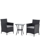 Black rattan 2 seater patio table and chairs