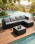 black rattan garden lounge set