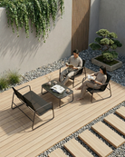 black outdoor lounge set with coffee table black luis