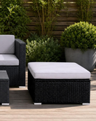 black rattan garden sofa set
