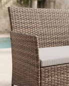 Cedar brown wicker sofa outdoor