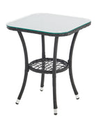 2 seater garden table black rattan