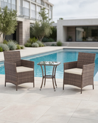 2 seater rattan bistro set with cushions