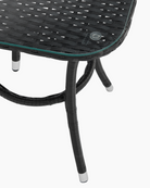 wicker coffee table with glass table top