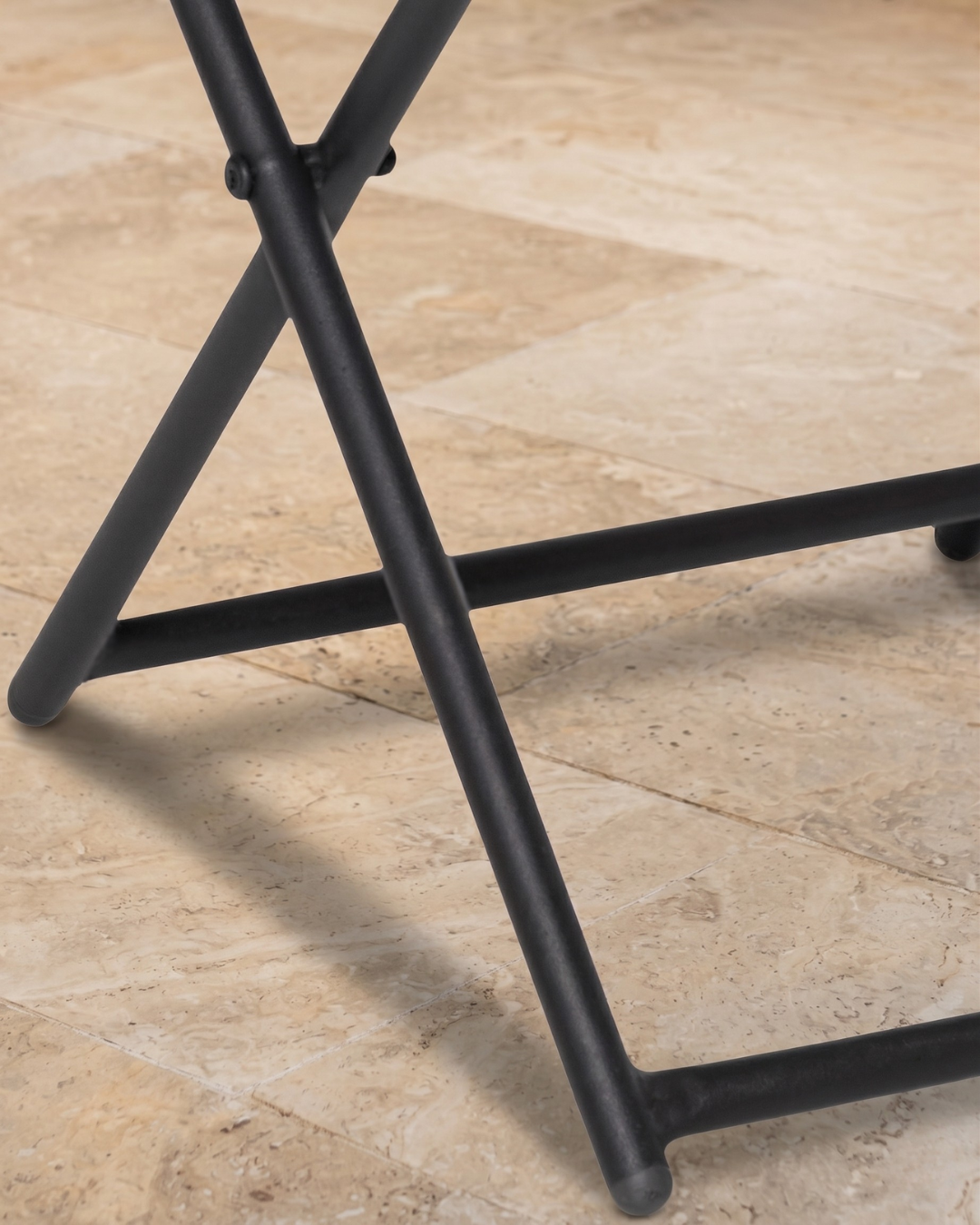 Black metal folding table frame