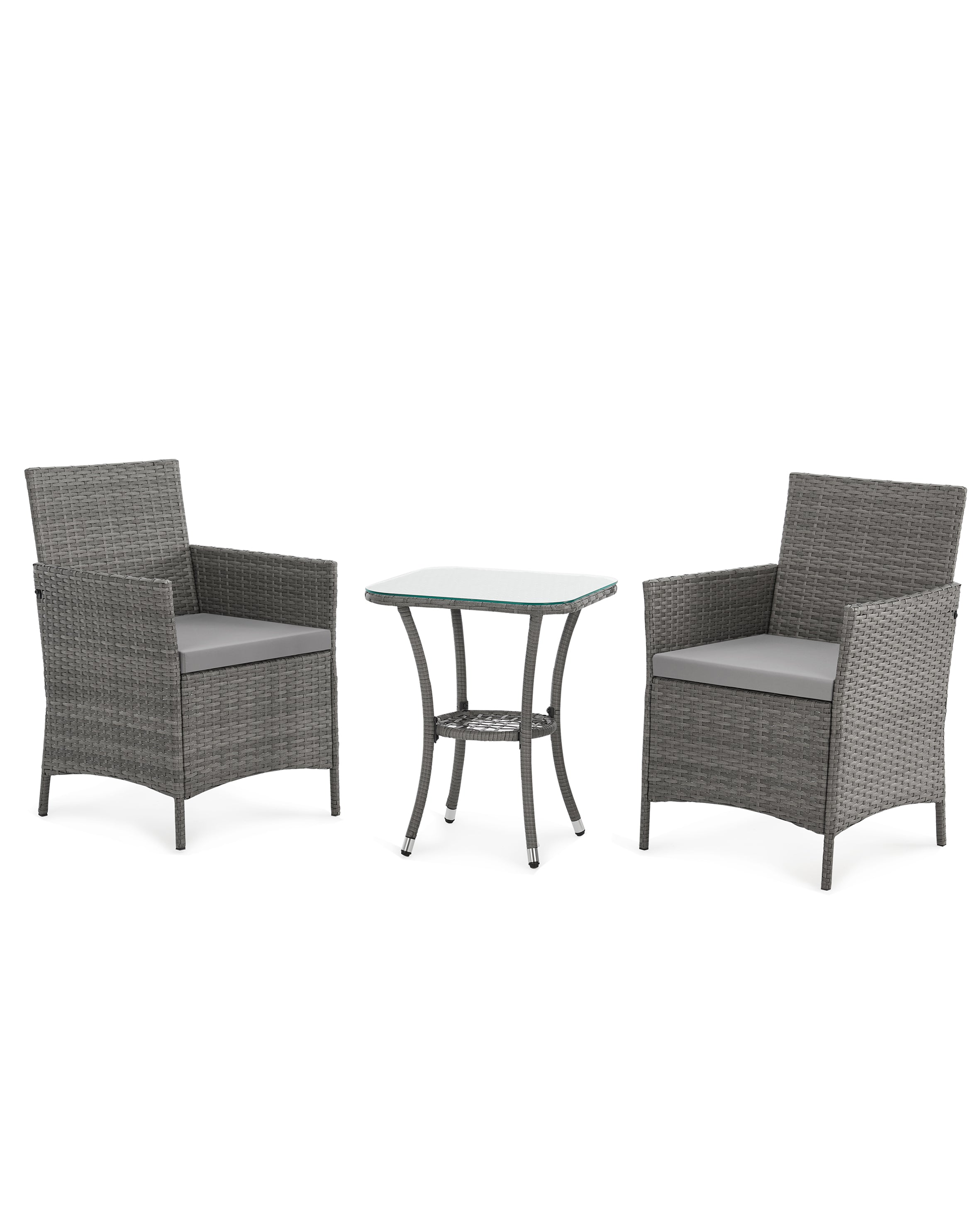 Grey Rattan Bistro Garden Furniture