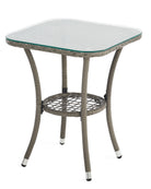 grey rattan bistro table