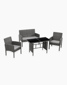 Grey Wicker Table and Chairs