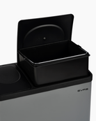 Black lid on grey bin