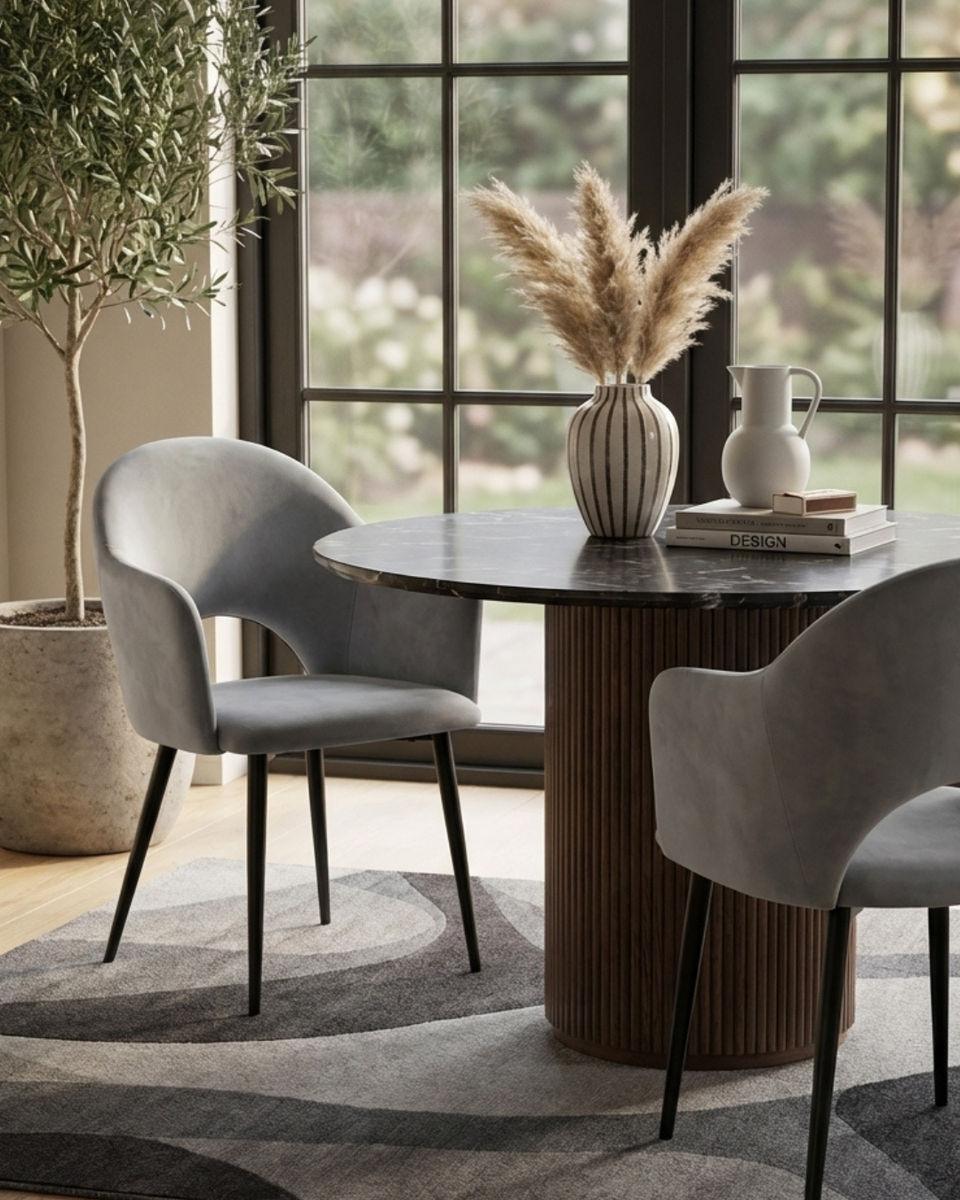 Hailey Velvet Accent Chair | Modern Barrel Chairs Set of 2