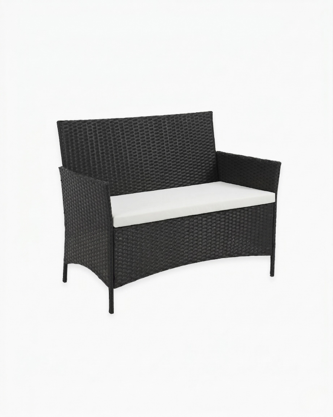 black rattan sofa 2 seater