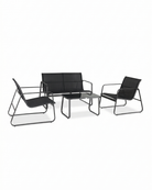 metal coffee table lounge set black luis