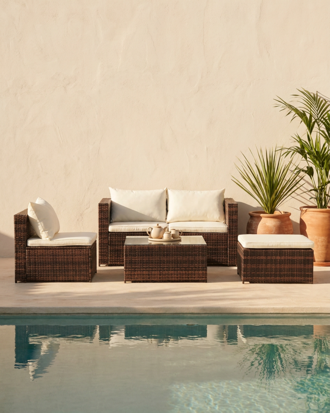 modular garden furniture set with cushion